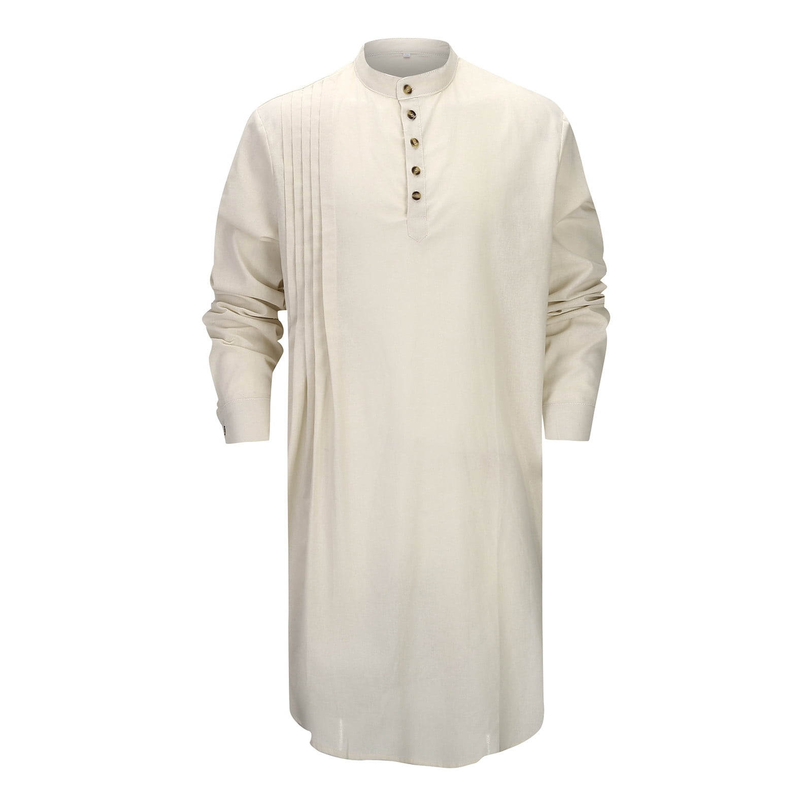 Men s Linen Long Sleeve Kaftan Thobe Casual Gown Cotton Blend men-s-linen-long-sleeve-kaftan-thobe-casual-gown-cotton-blend