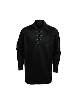 Holiday Deals 2023! Loopsun Mens Medieval Shirt Renaissance Tops, Men's  Pleated Shirt Medieval Clothes Steampunk Stage Clothes Stand Collar Court  Clothes with Shirt Shirt Black 