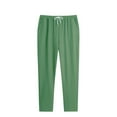 thumbnail image 1 of Men's Linen Pants Solid Color Casual Fashion Elastic Waist Loos Wide Leg Straight Daily Casual Wear, 1 of 5