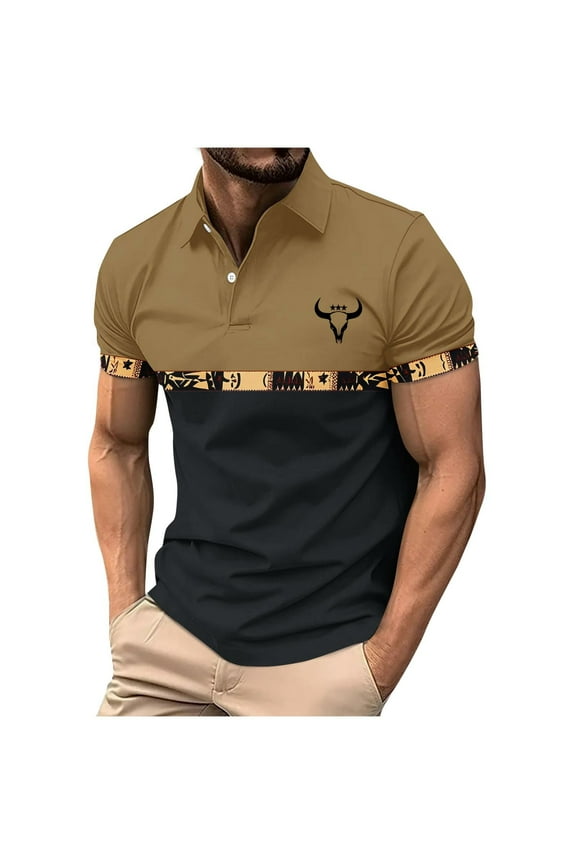 Men's Linen Polos Shirts Vintage Short Sleeve Cowboy Button Down Shirt Loose Casual Hawaiian Beach Vacation T Shirt