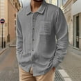 thumbnail image 1 of Men's Linen Shirt, Long Sleeve Button Down Cardigan Style with Pocket, Made from 100% Flax for Breathable Comfort, Ideal for Casual and Office Wear, 1 of 3