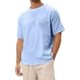 thumbnail image 1 of Men's Linen Short Sleeve Crew Neck T-Shirt Breathable Solid Color Casual Beach Top for Everyday Wear Men's Loose Fit Casual Fashion Shirt, 1 of 7