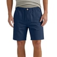 thumbnail image 1 of Men's Linen Shorts Dress Casual Work Golf Cotton Linen Shorts for Men Flat Front with Pockets Belt Loop Dark Blue, 1 of 8