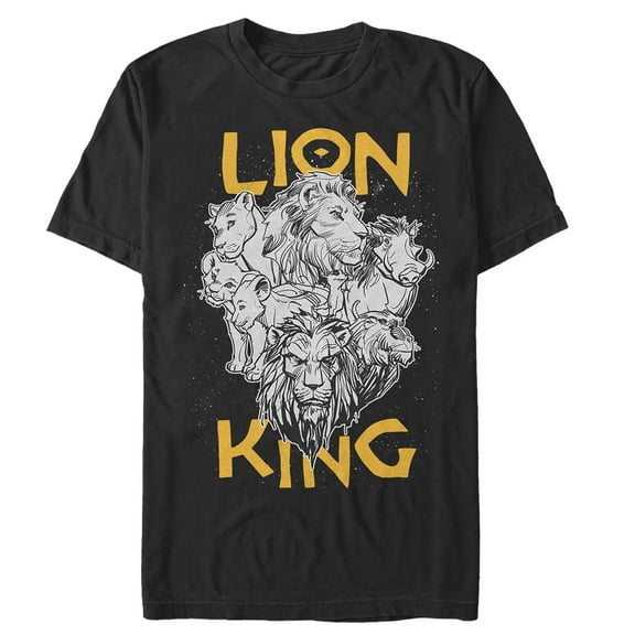 Men's Lion King Animal Kingdom Crew  Graphic Tee Black Medium
