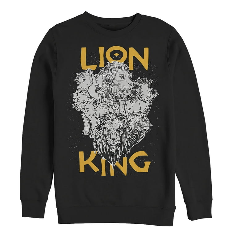 Men's Lion King Animal Kingdom Crew Sweatshirt Black 2X Large