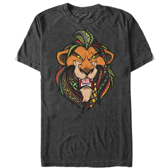 Men's Lion King Artistic Roar Scar Decorative Lions Mane  Graphic Tee Charcoal Heather X Large