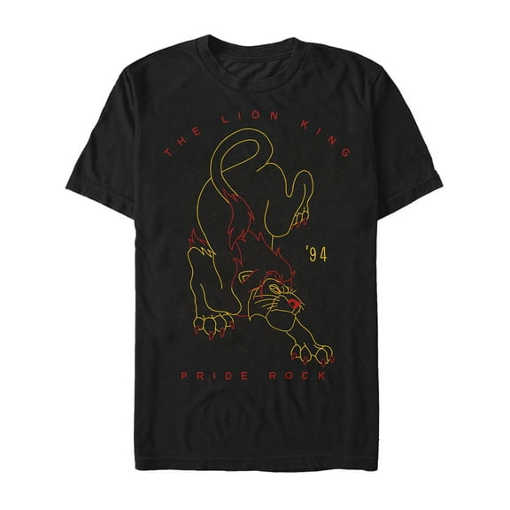 Men's Lion King Artistic Scar Crawl Graphic Tee Black Large