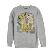 Men's Lion King Bold Retro Cub Love  Sweatshirt Athletic Heather X Large