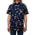 thumbnail image 1 of Men's Lion King Character Stampede Button Down Shirt Navy 2X Large, 1 of 9