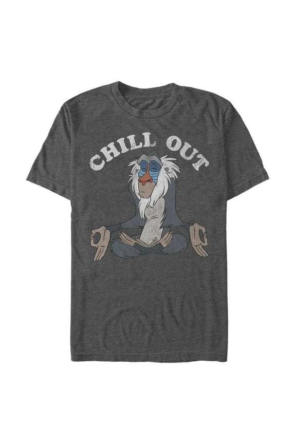 Men's Lion King Chill Out Rafiki Graphic Tee Charcoal Heather 3X Large
