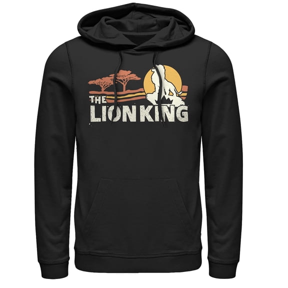Men's Lion King Classic Pride Lands Pull Over Hoodie Black Small