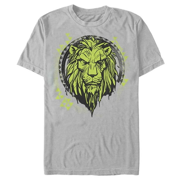 Men's Lion King Geometric Scar Emblem  Graphic Tee Silver X Large