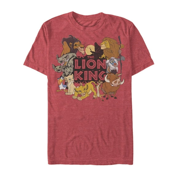 Men's Lion King Good and Evil  Graphic Tee Red Heather Medium