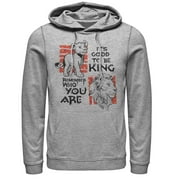 Men's Lion King Good to Be King  Pull Over Hoodie Athletic Heather 2X Large