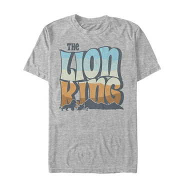 Men's Lion King Groovy Silhouette Logo  Graphic Tee Athletic Heather 3X Large