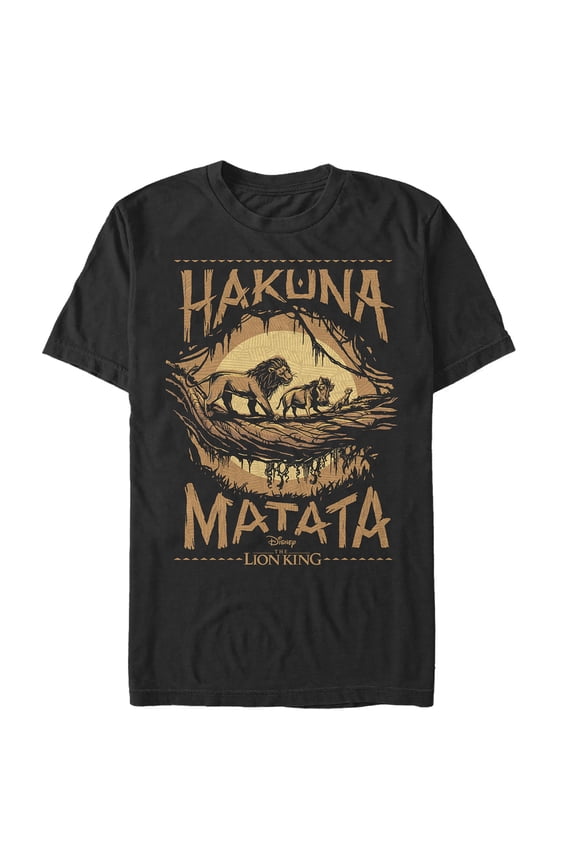 Men's Lion King Hakuna Matata Jungle Trio Graphic Tee Black X Large