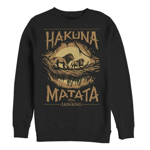 Men's Lion King Hakuna Matata Jungle Trio Sweatshirt Black 3X Large