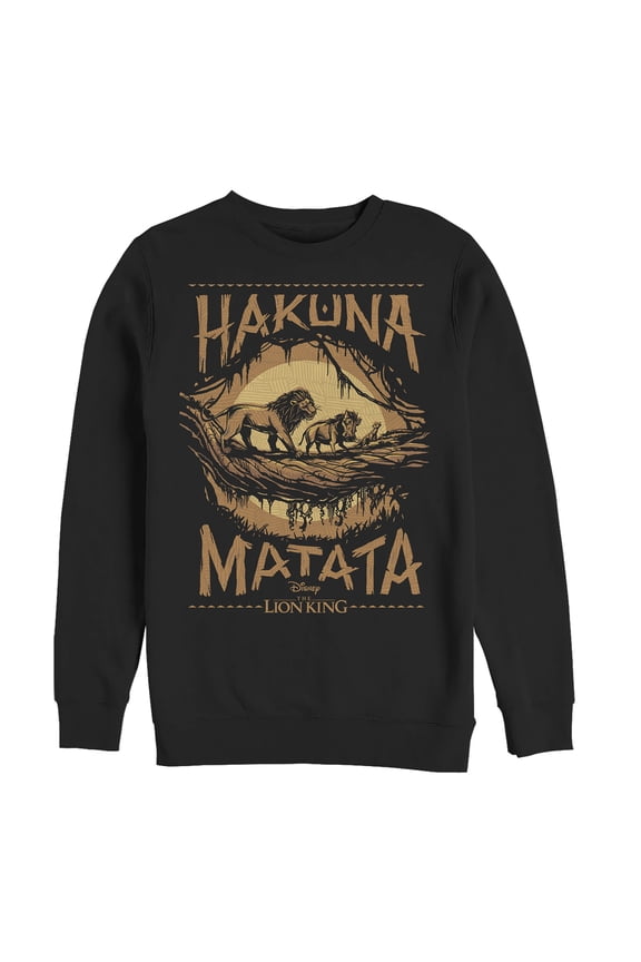 Men's Lion King Hakuna Matata Jungle Trio Sweatshirt Black Medium