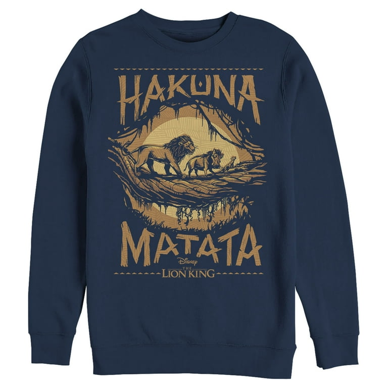 Men's Lion King Hakuna Matata Jungle Trio Sweatshirt Navy Blue