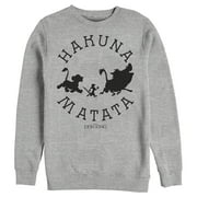 Men's Lion King Hakuna Matata Means No Worries  Sweatshirt Athletic Heather 2X Large