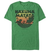 Mens Lion King Hakuna Matata Sunset Circle Graphic Tee Kelly Heather 2X Large