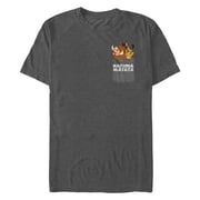 Mens Lion King Hakuna Matata Trio Faux Pocket Graphic T-Shirt