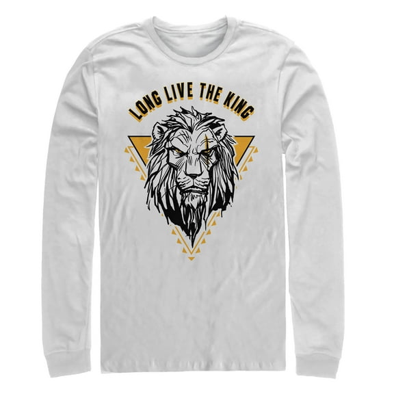 Men's Lion King Live Scar  Long Sleeve Shirt White Small