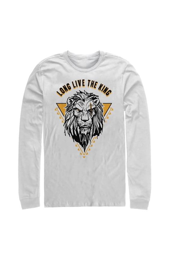 Men's Lion King Live Scar Long Sleeve Shirt White X Large