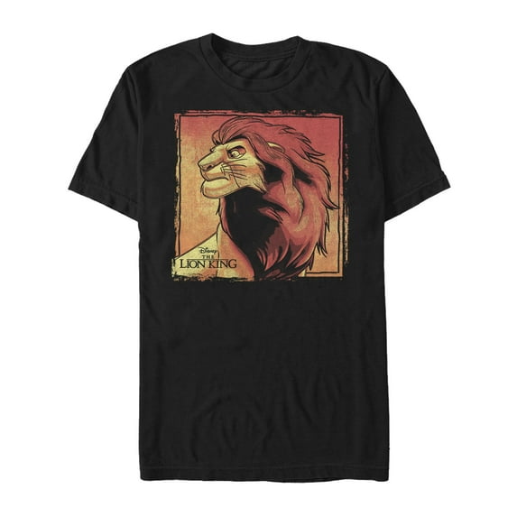 Men's Lion King Majestic Simba Frame Graphic Tee Black 2X Large