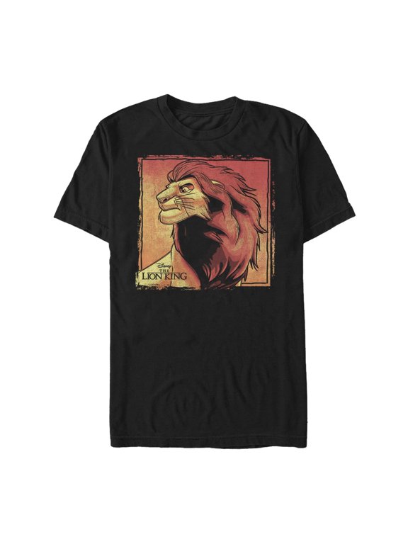 Men's Lion King Majestic Simba Frame Graphic Tee Black X Large