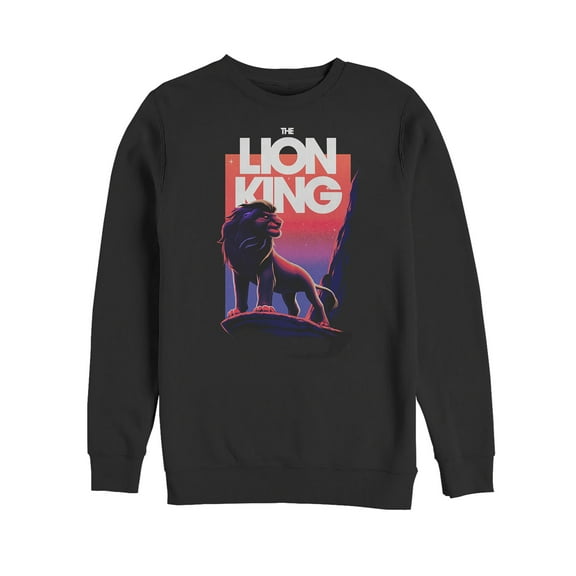 Men's Lion King Majestic Simba Pose  Sweatshirt Black Small