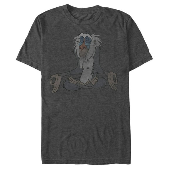 Men's Lion King Meditating Rafiki Graphic Tee Charcoal Heather Large