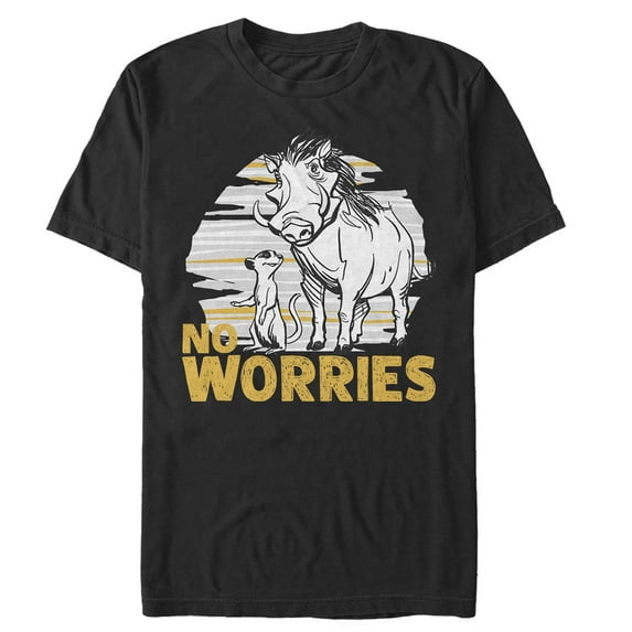 Men's Lion King No Worries Besties Graphic Tee Black Medium