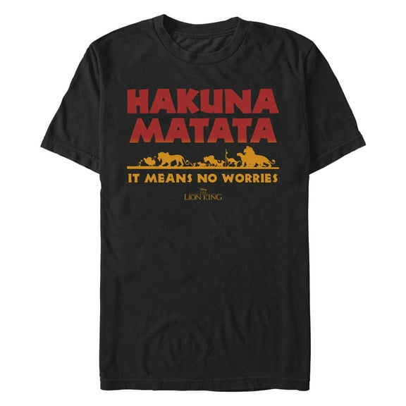 Men's Lion King No Worries Silhouettes  Graphic T-Shirt