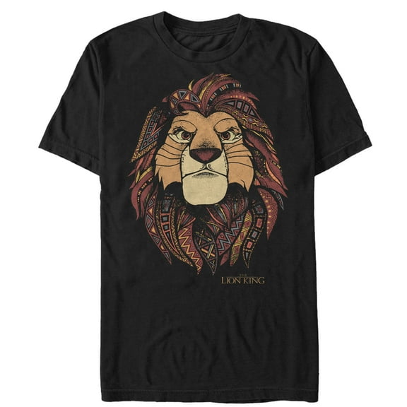Men's Lion King Noble Decorative Simba Graphic Tee Black Large