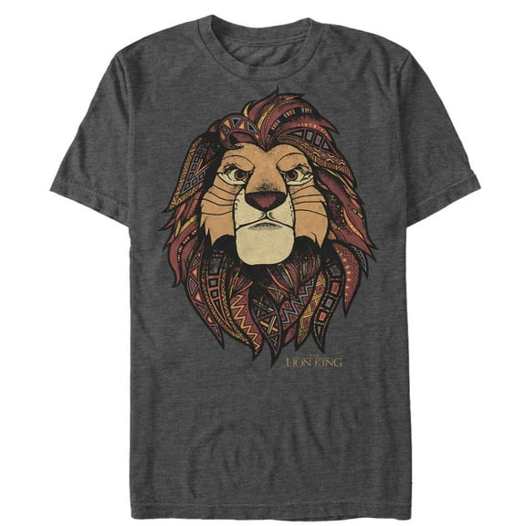 Men's Lion King Noble Decorative Simba Graphic Tee Charcoal Heather Large