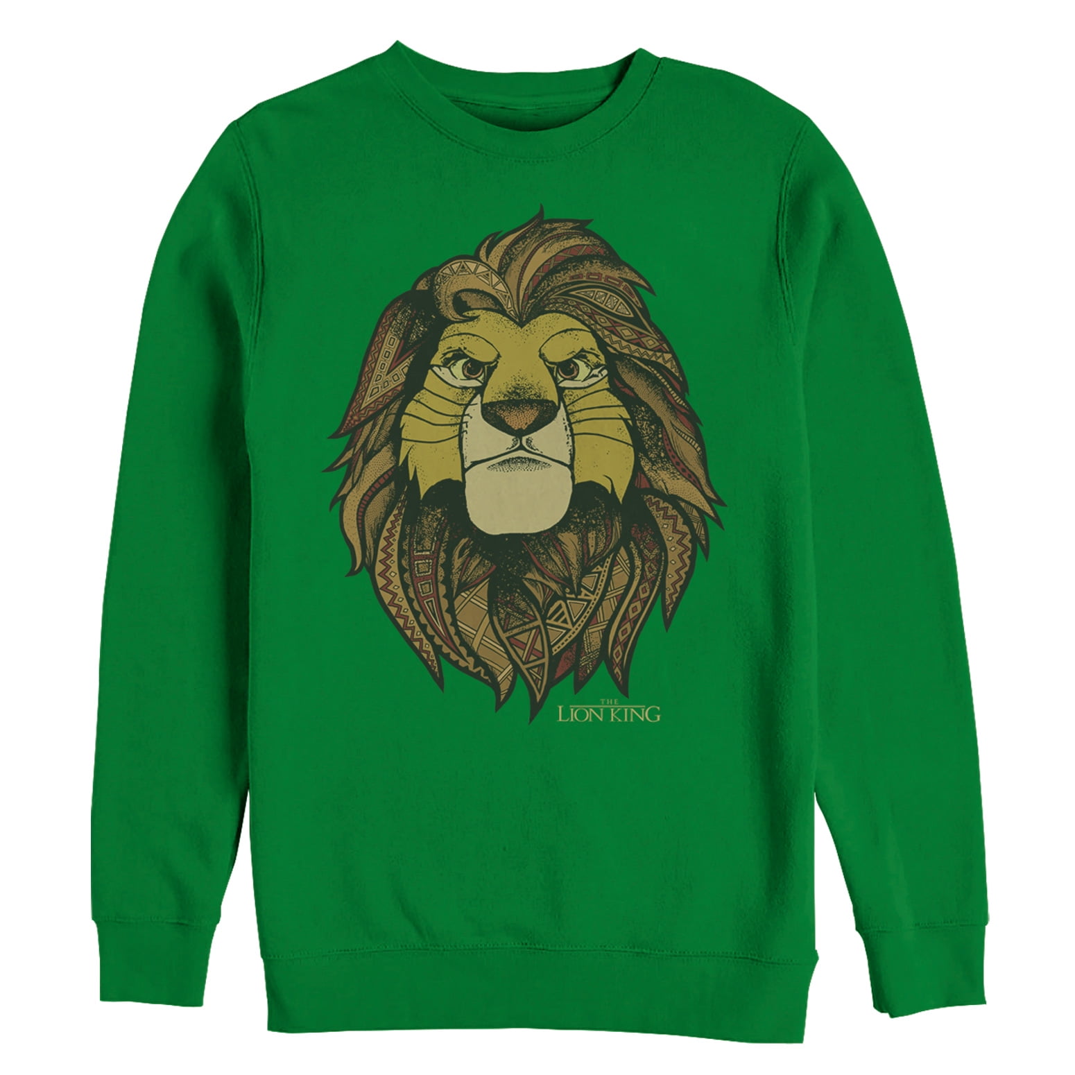 Men's Lion King Noble Simba Sweatshirt Kelly Green Large