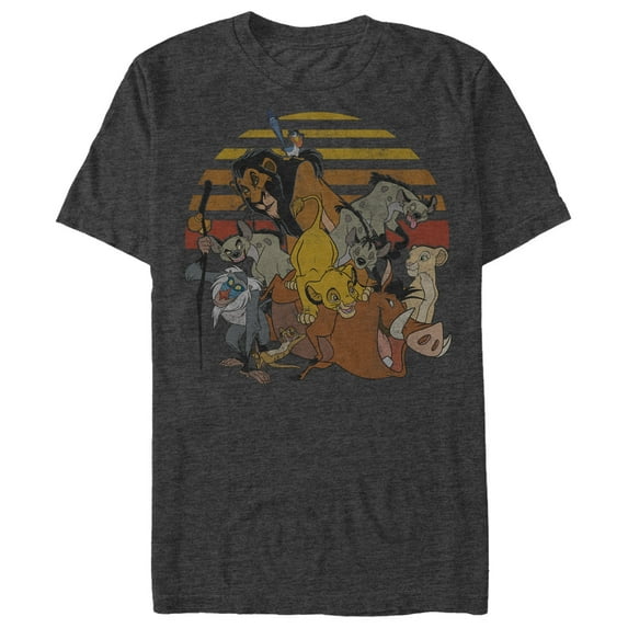 Men's Lion King Pride Land Family Graphic Tee Charcoal Heather Large