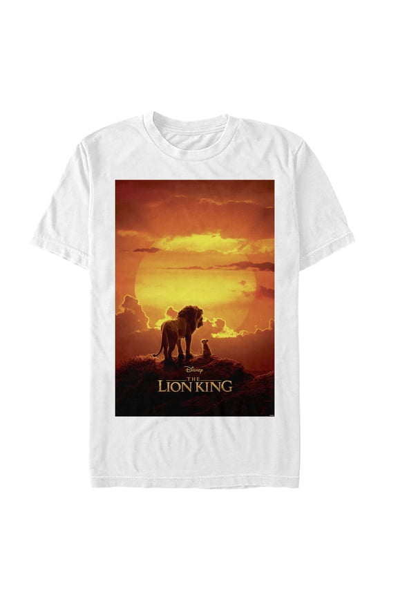 Men's Lion King Pride Rock Movie Poster Graphic Tee White Small