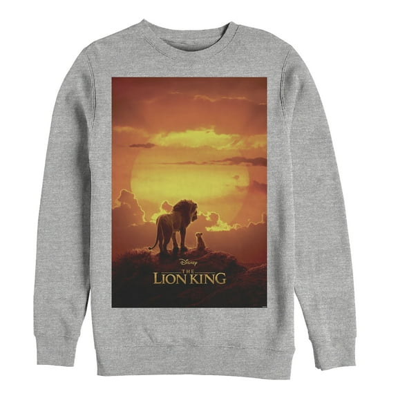 Men's Lion King Pride Rock Movie Poster  Sweatshirt Athletic Heather Large