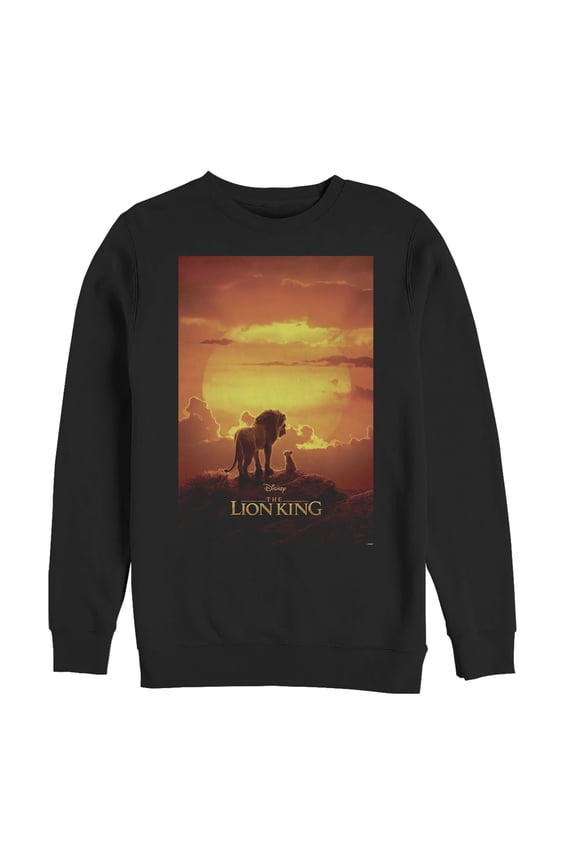 Men's Lion King Pride Rock Movie Poster Sweatshirt Black 3X Large