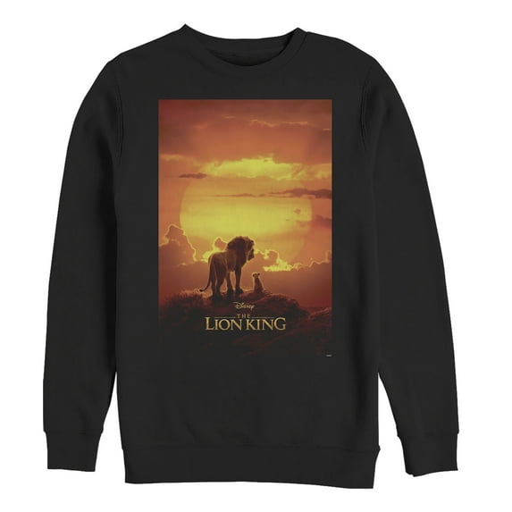 Men's Lion King Pride Rock Movie Poster Sweatshirt Black Large
