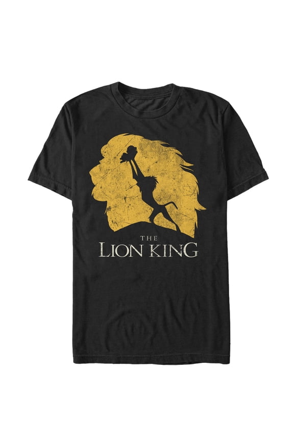 Men's Lion King Pride Rock Silhouette Graphic Tee Black Small