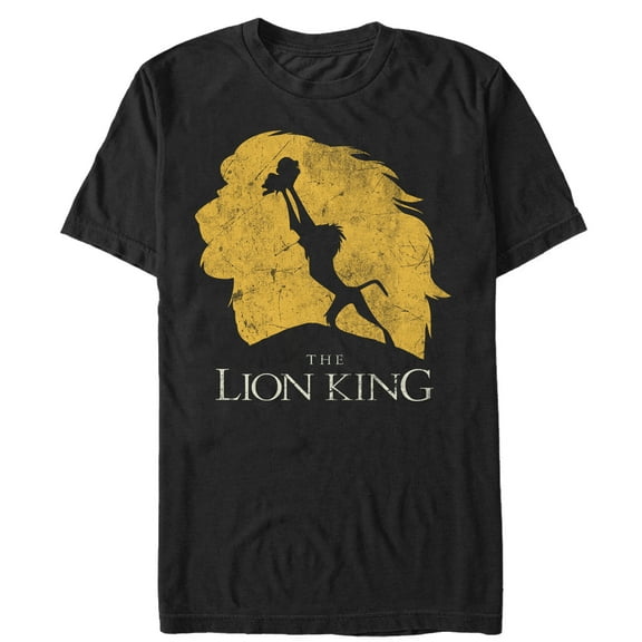 Men's Lion King Pride Rock Silhouette Graphic Tee Black X Large
