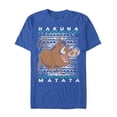 thumbnail image 1 of Men's Lion King Pumbaa Diagonal Stripe Graphic Tee Royal Blue Small, 1 of 4