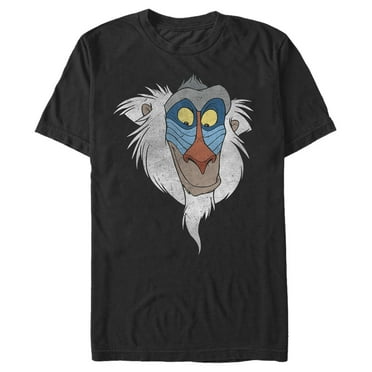 Men's Lion King Rafiki Face  Graphic Tee Black 1X Big Tall