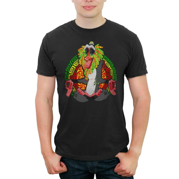 Men's Lion King Rafiki Geometric Rainbow Graphic Tee Black 1X Big Tall