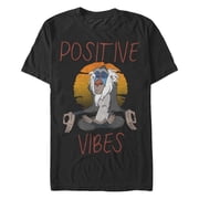 Mens Lion King Rafiki Positive Vibes Meditation Graphic Tee Black Small