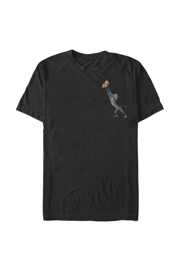 Men's Lion King Rafiki Simba Badge  Graphic Tee Black 2X Large