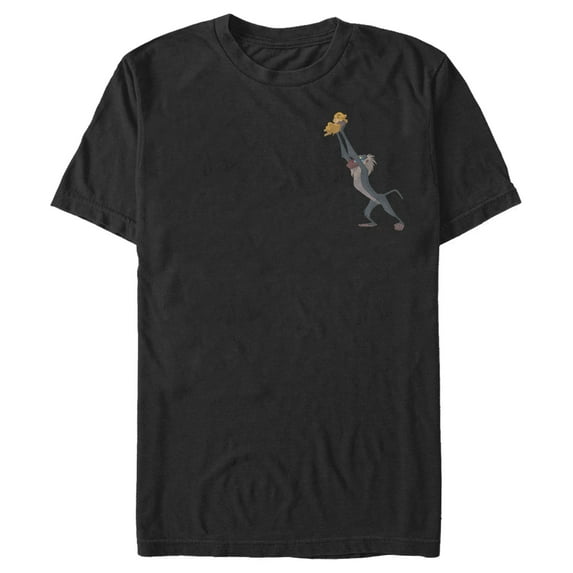 Men's Lion King Rafiki Simba Badge Graphic Tee Black Small